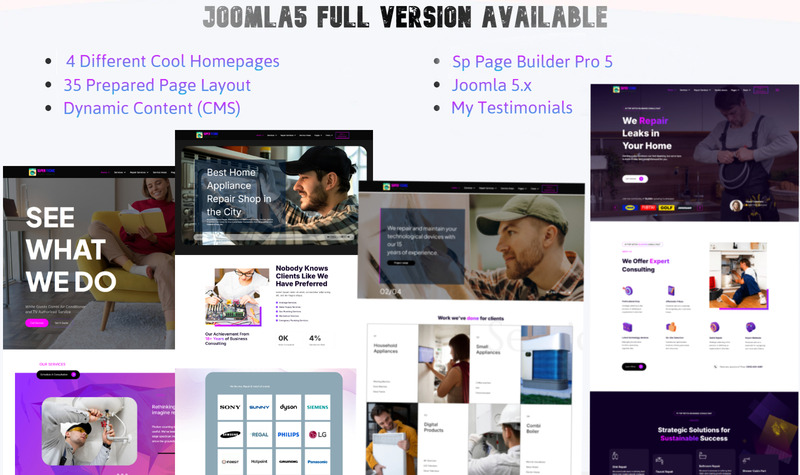 Jl SuperTecnic Eletrodomésticos e serviços de encanamento faz-tudo Joomla5 modelo grátis - Features Image 1