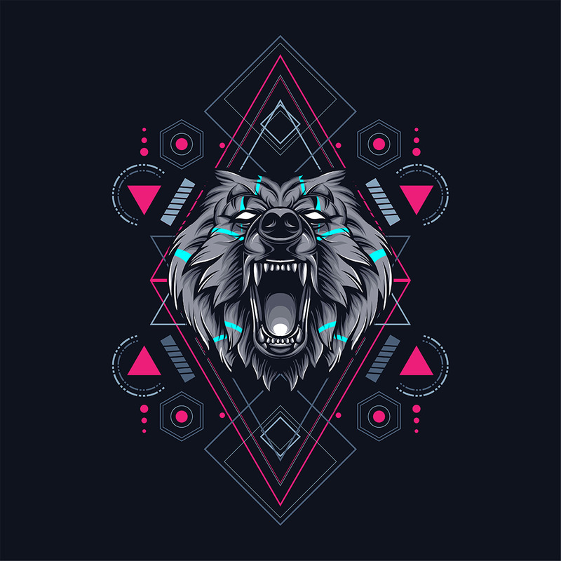 Bear Sacred Geometry Illustration - Features Image 1