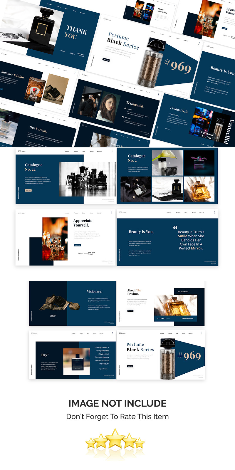 Шаблон Google Slides серии Perfume Black - Features Image 1