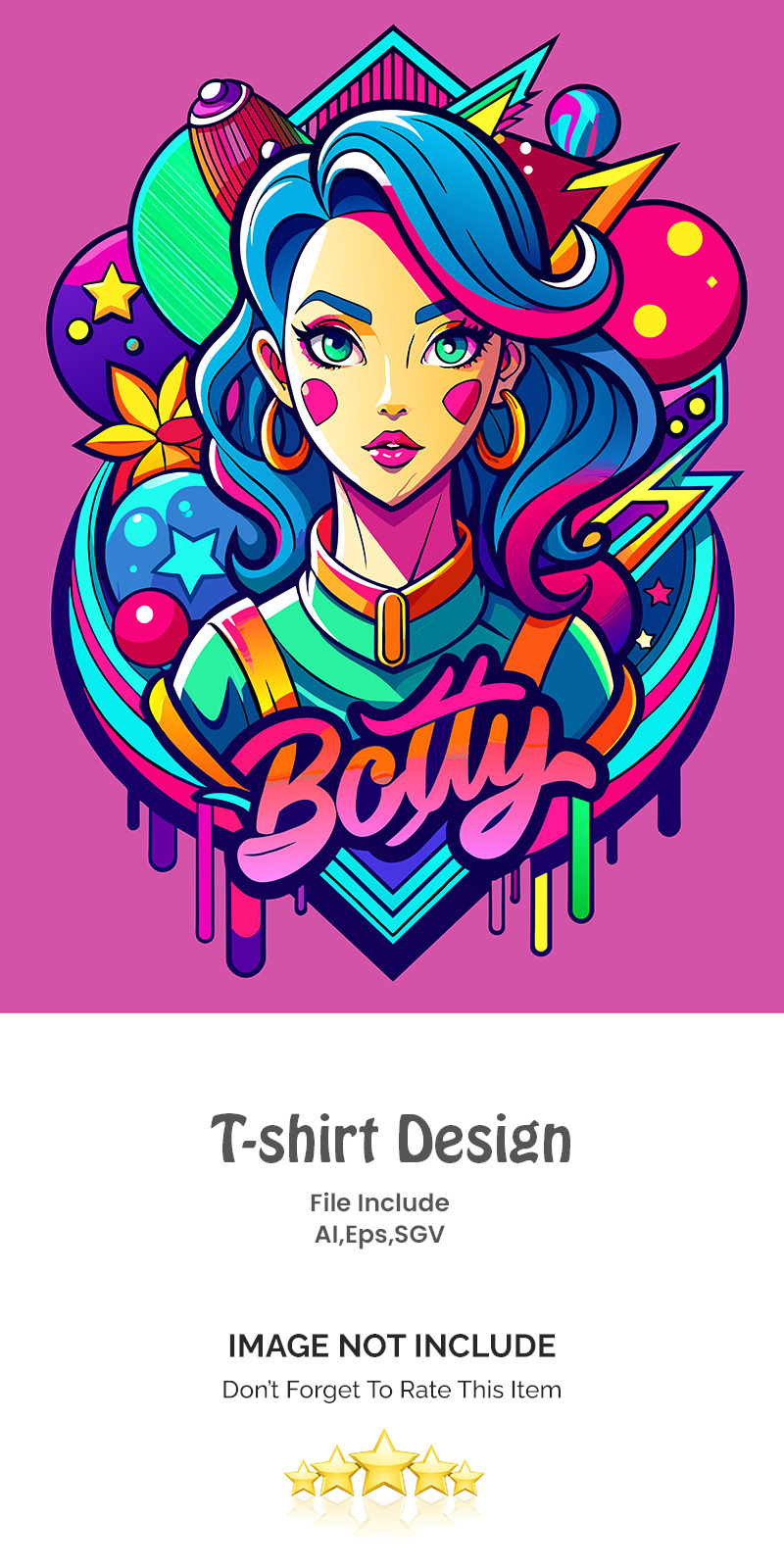 色彩鲜艳的女孩Botty涂鸦设计a (4) - Features Image 1