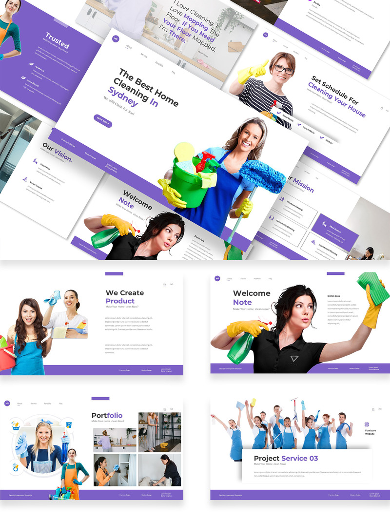 Шаблон Google Sldies для презентації служби прибирання Ijah - Features Image 1