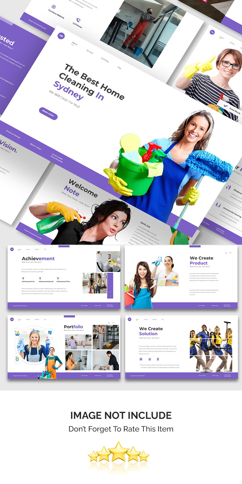 Шаблон Google Sldies для презентації служби прибирання Ijah - Features Image 2