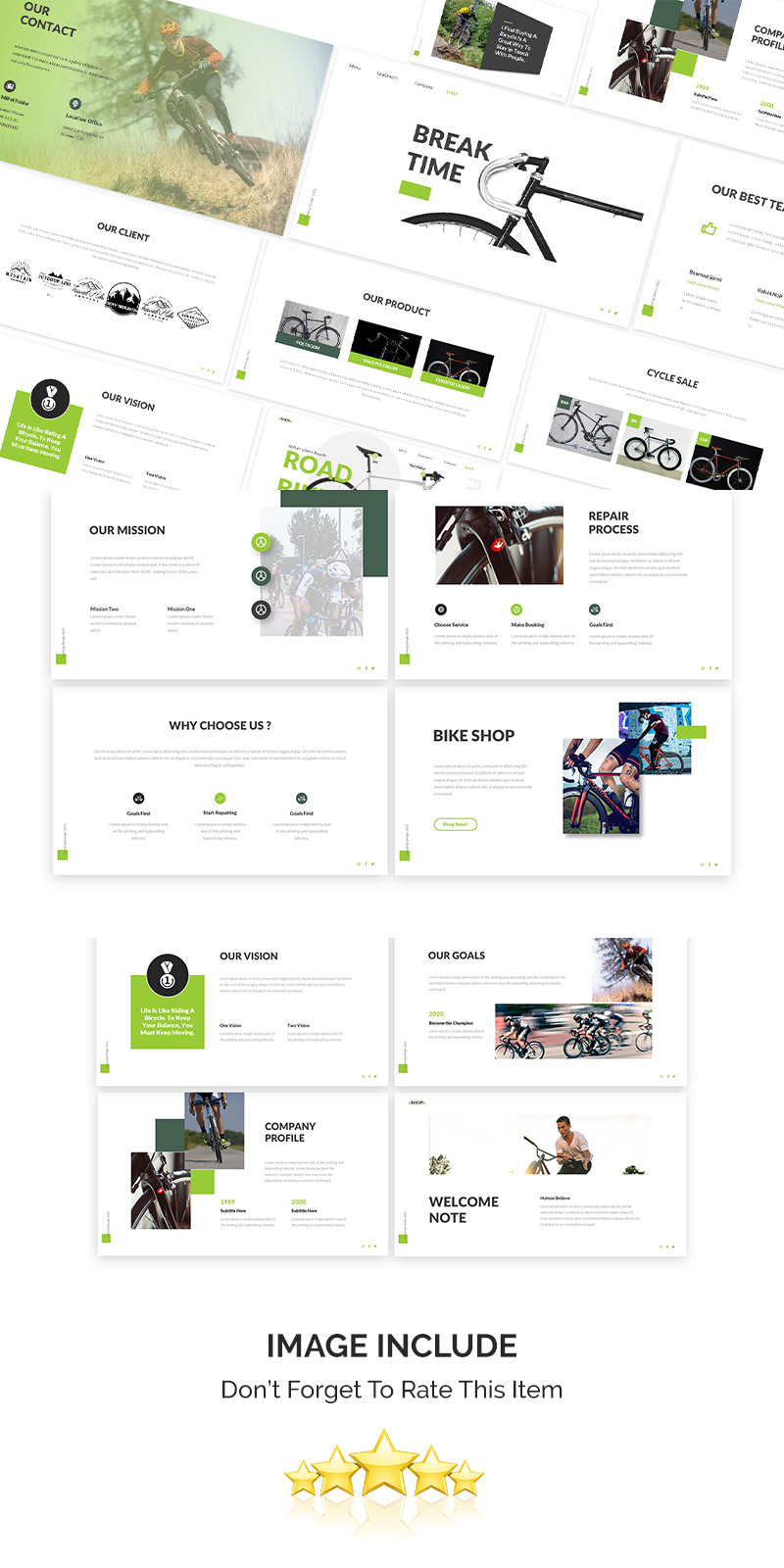 公路自行车PowerPoint模板 - Features Image 1