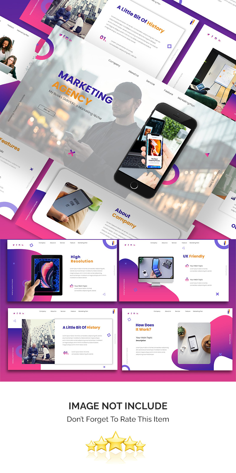 Modelo de Apresentações Google de Agência de Plano de Marketing - Features Image 1
