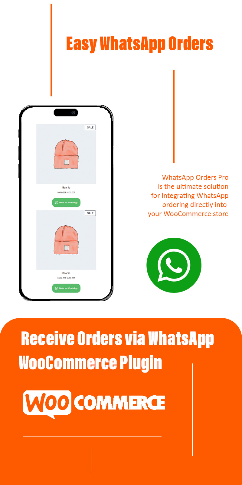 Easy WhatsApp Orders – Receive Orders via WhatsApp – WooCommerce Plugin - Features Image 1