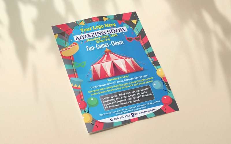 Circus Theme Flyer \ Poster Template Design - Features Image 1