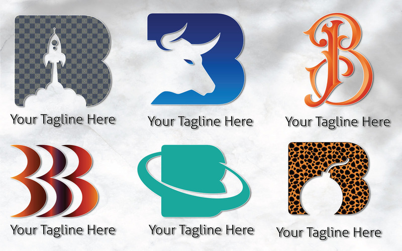 B Letter Bundle de 6 modèles de logos professionnels - Caractéristiques de l’image 1