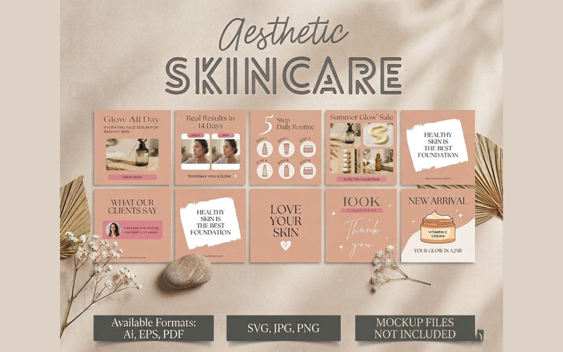 Aesthetic Skincare Social Media Kit - Features Image 1