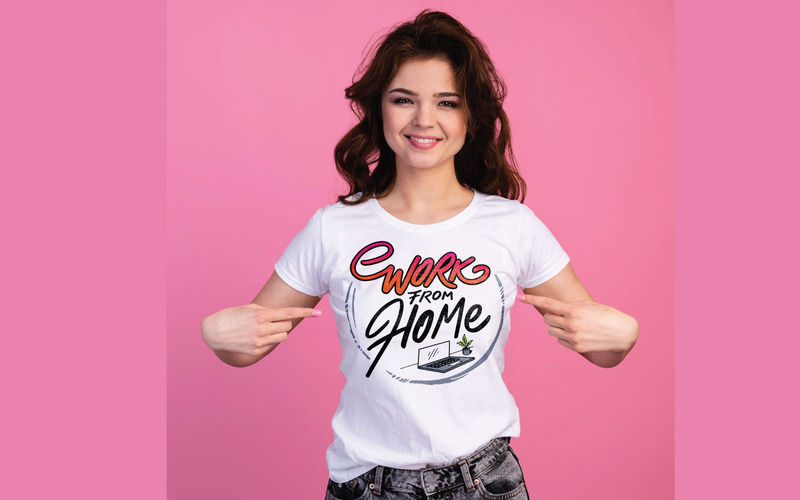 Work From Home Typography T-Shirt Design - Features Image 1