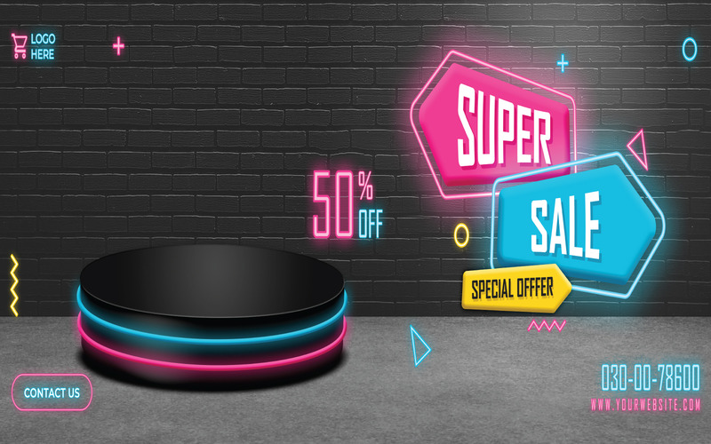Super Sale Facebook Cover Banner Design - Features Image 1