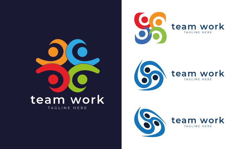 modèles de collection de logo de travail d'équipe - Caractéristiques de l’image 1