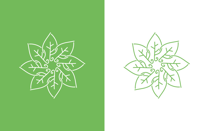 Leaf line art illustration vektor mall - Features Image 1