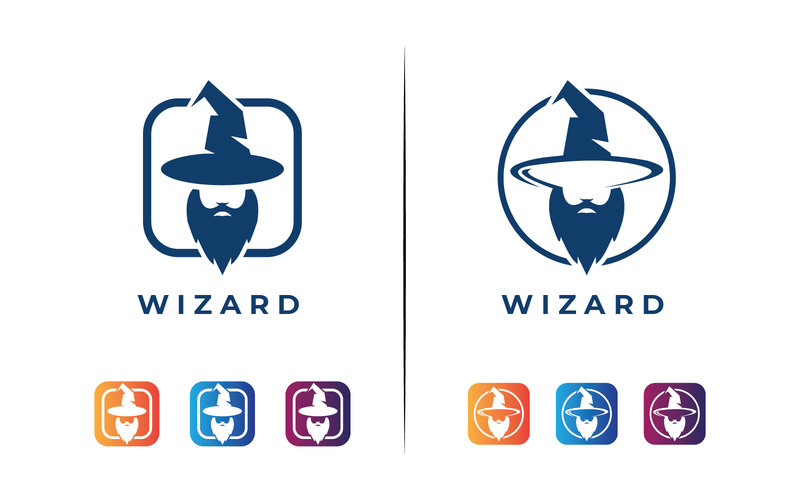Wizard logo design and app icon concept - TemplateMonster