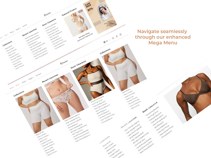 Cincher | Ropa moldeadora y tema Shopify 2.0 - Características Imagen 1