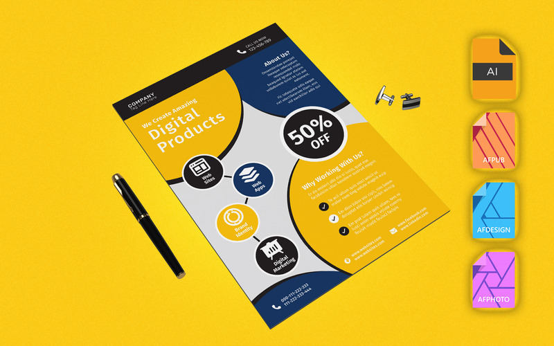 FREE Professional Flyer Design Illustrator and Affinity Designer - Features Image 1