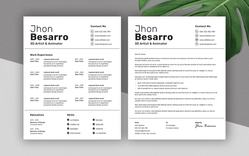 Professional Resume & Cover Letter Dark and Light - Features Image 5