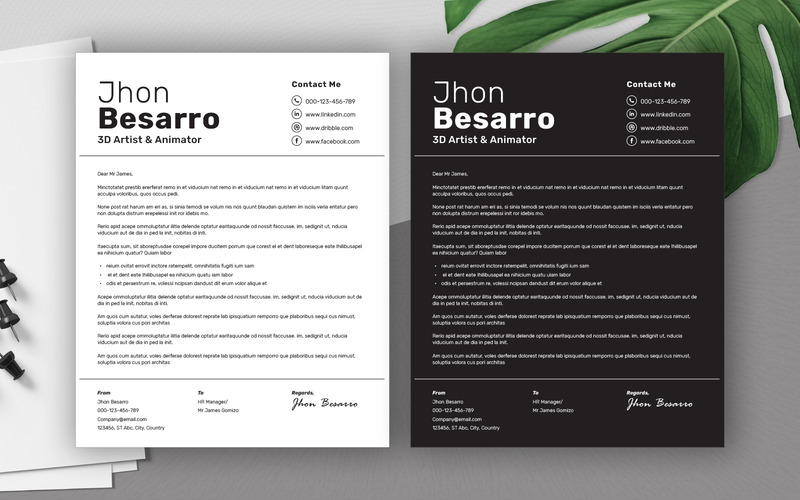 Professional Resume & Cover Letter Dark and Light - Features Image 6
