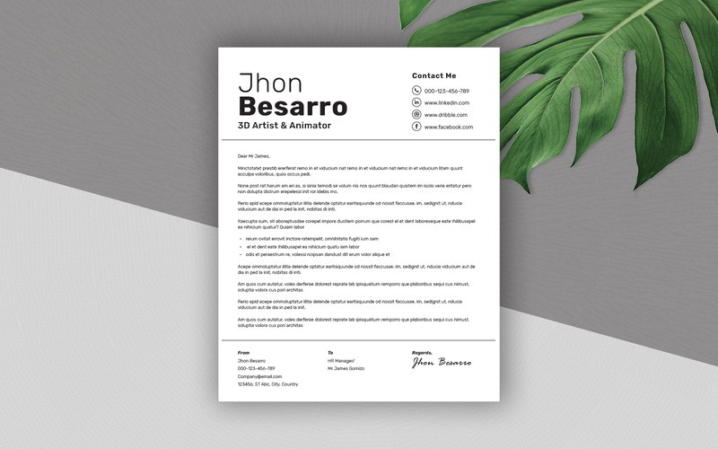 Professional Resume & Cover Letter Dark and Light - Features Image 1