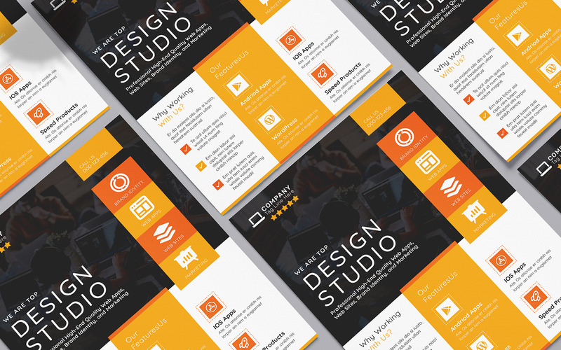 Multipurpose Printable A4 Design Company Studio Flyer PSD - Features Image 3
