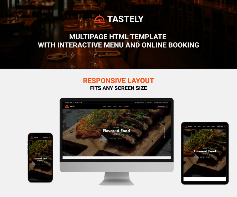 TastelyHTML – Nowoczesny responsywny szablon HTML dla restauracji z interaktywnym menu i możliwością rezerwacji online - Obraz funkcji 1