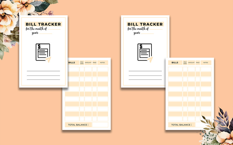 Bill Tracker Journal Notizbuch Kdp Interior - Eigenschaften Bild 1