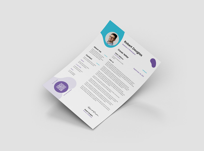 Шаблон резюме Liquid Resume Темний режим - Features Image 4