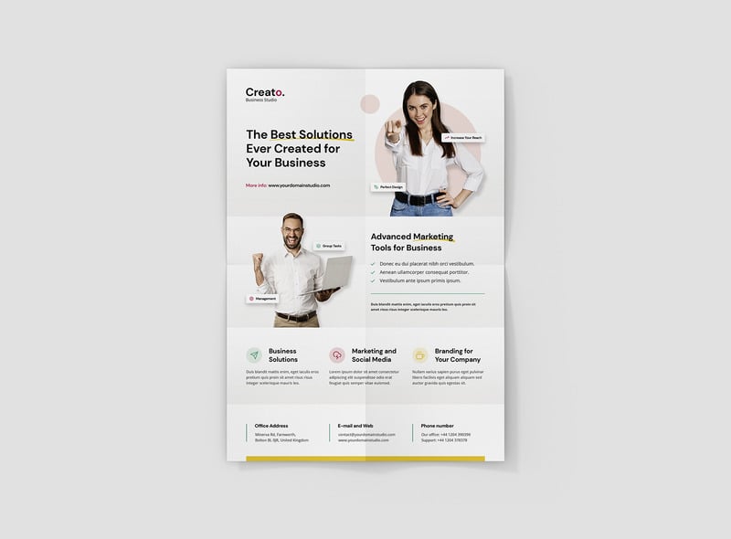 Kreatív üzleti stúdió szórólap sablon - Features Image 3