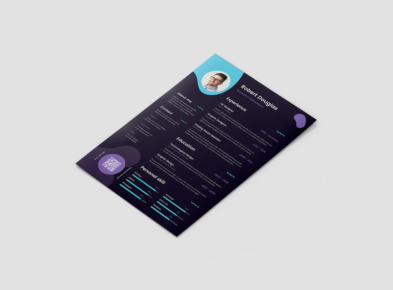 Шаблон резюме Liquid Resume Темний режим - Features Image 5