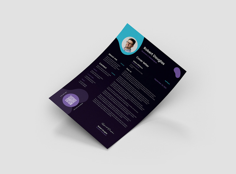 Шаблон резюме Liquid Resume Темний режим - Features Image 6