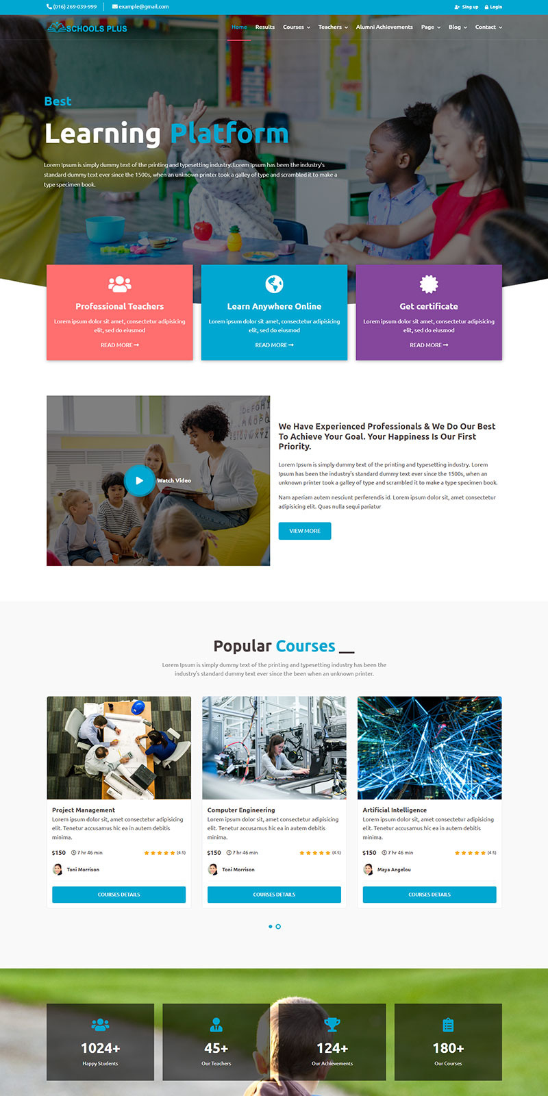 SchoolPlus – Modèle HTML pour l'éducation, les écoles et les cours en ligne - Caractéristiques de l’image 1