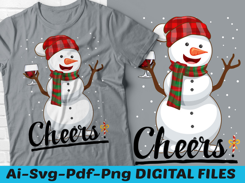 Vakantie Proost Sneeuwpop T-Shirt - Features Image 1