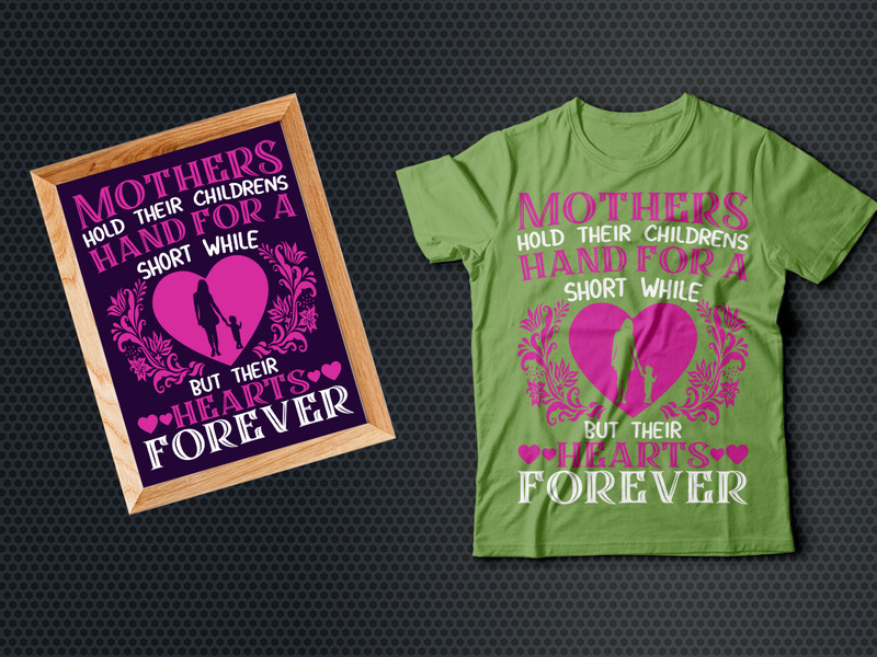 Moeder houdt hun kinderen Hand T-shirtontwerp vast - Features Image 2