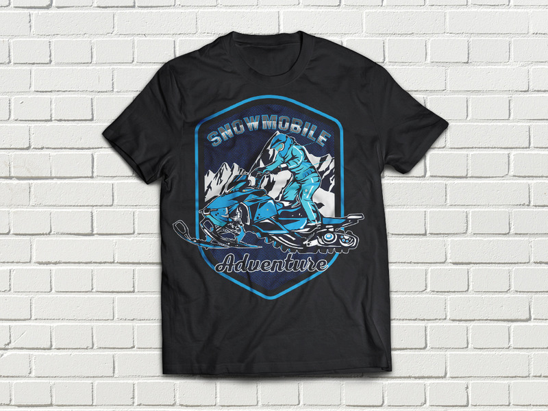 Design della maglietta di avventura in motoslitta - Caratteristiche Immagine 1