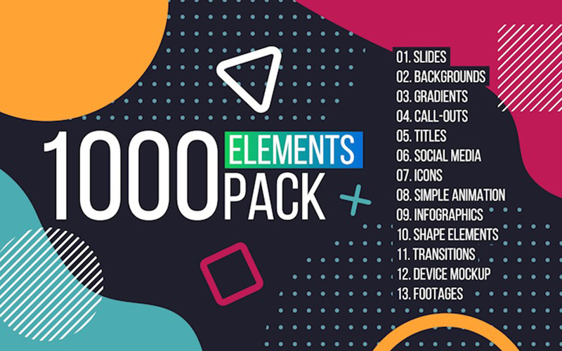 1000 Elements. Graphics Tool Pack. Premiere Pro Template - Features Image 1