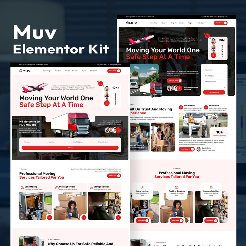 Muv - Relocation & Moving Company Elementor Kit - Features Image 1