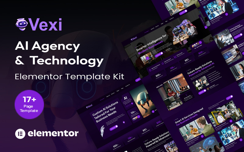 Vexi - Ai Agency & Technology Elementor Kit - Features Image 1