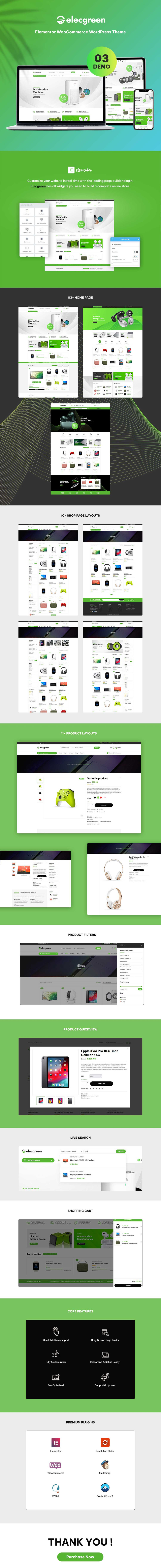 Elecgreen - Tema WooCommerce elettronico multiuso - Caratteristiche Immagine 1