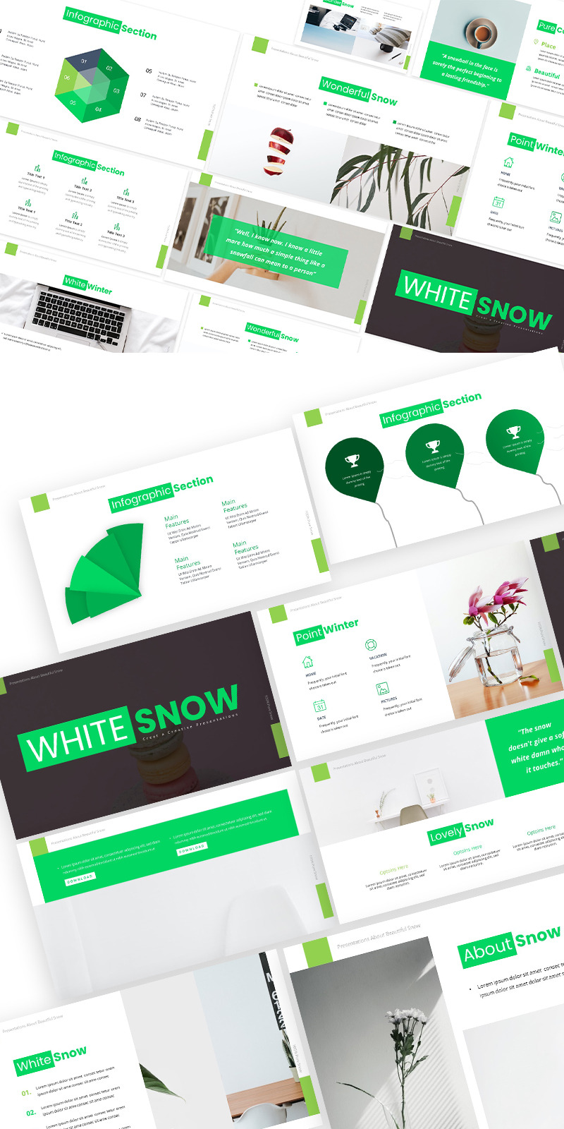 Biały śnieg Kreatywny szablon Prezentacji Google - Obraz funkcji 1