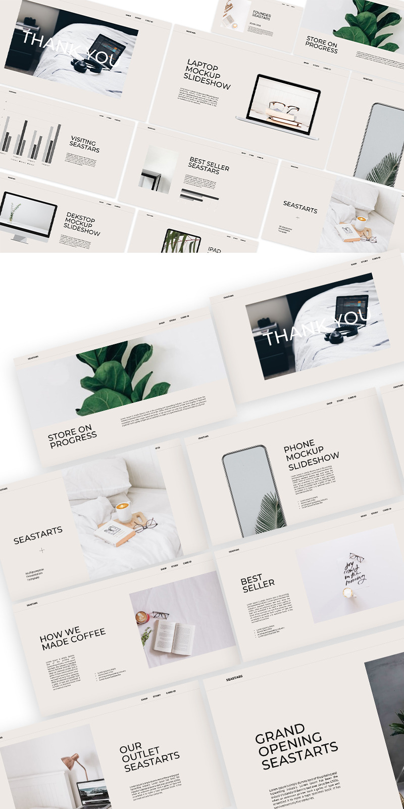 Modello multiuso per diapositive Google di Seastarts - Caratteristiche Immagine 1