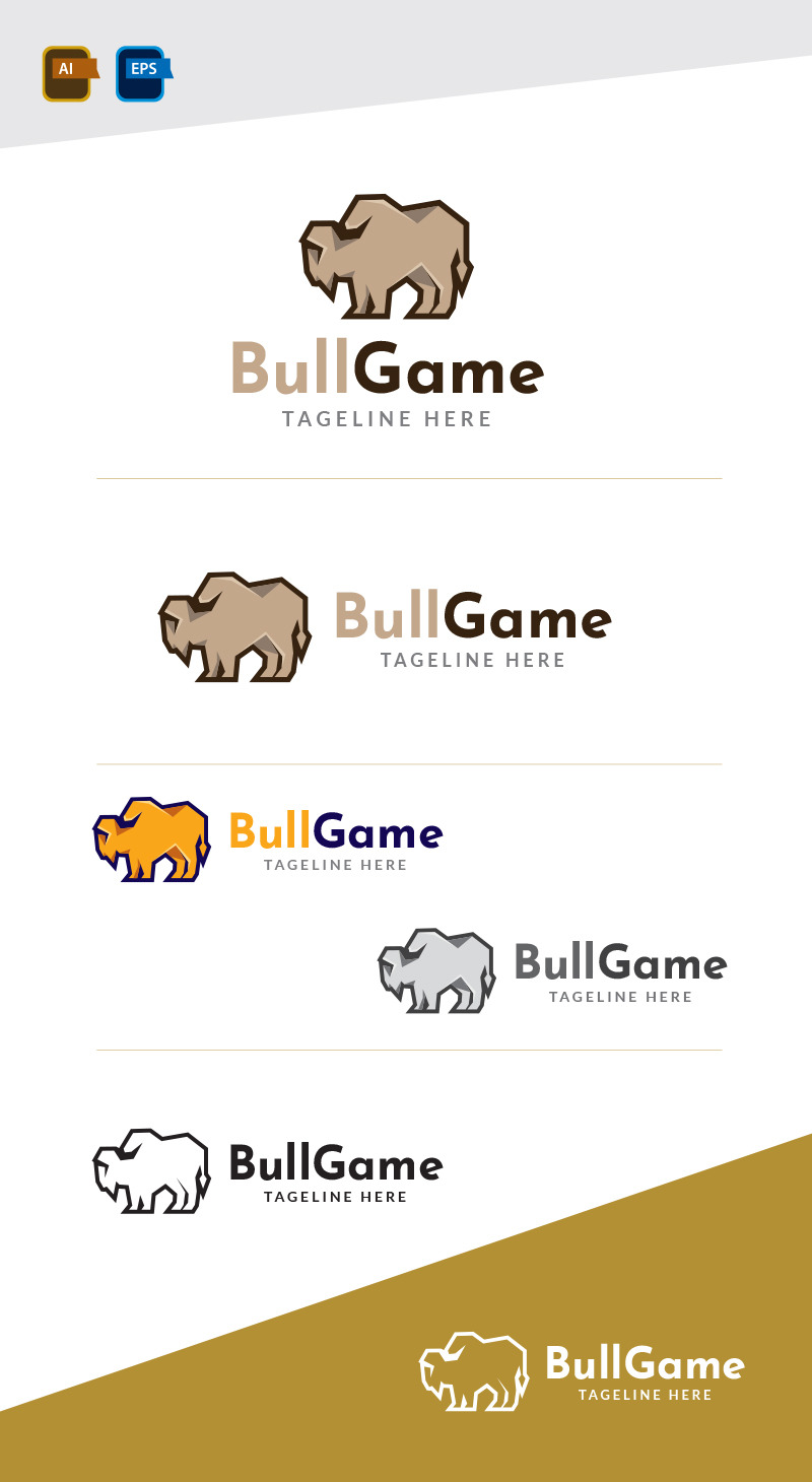 Bull Game Logo Design Template Vol 3 - Features Image 1