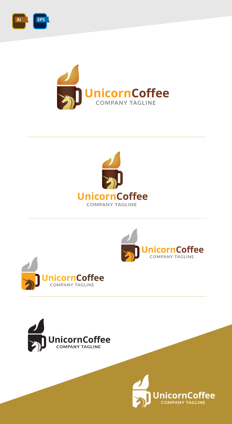 Unicorn Coffee Logo Design Template - Features Image 1