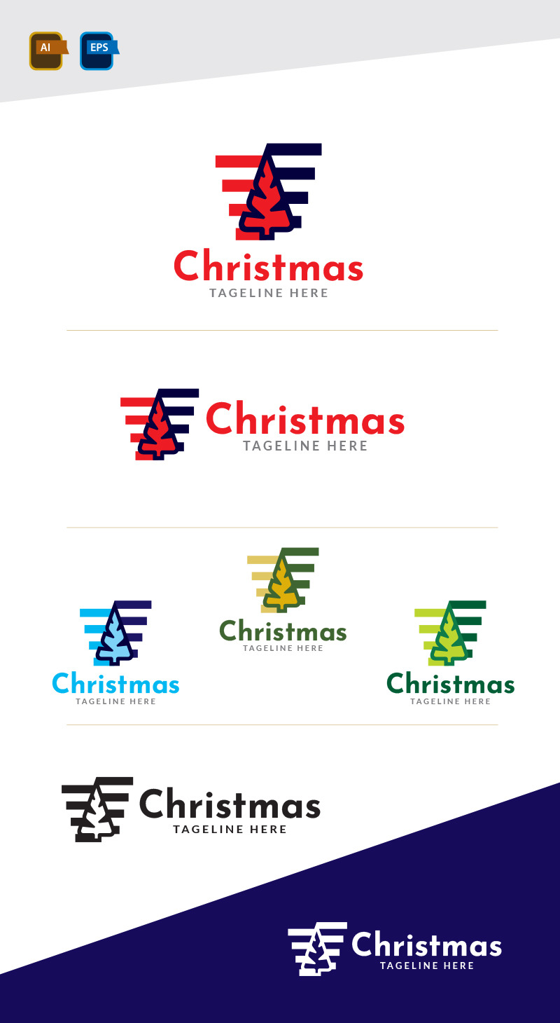 Weihnachtsbaum-Logo-Design-Vorlage - Eigenschaften Bild 1