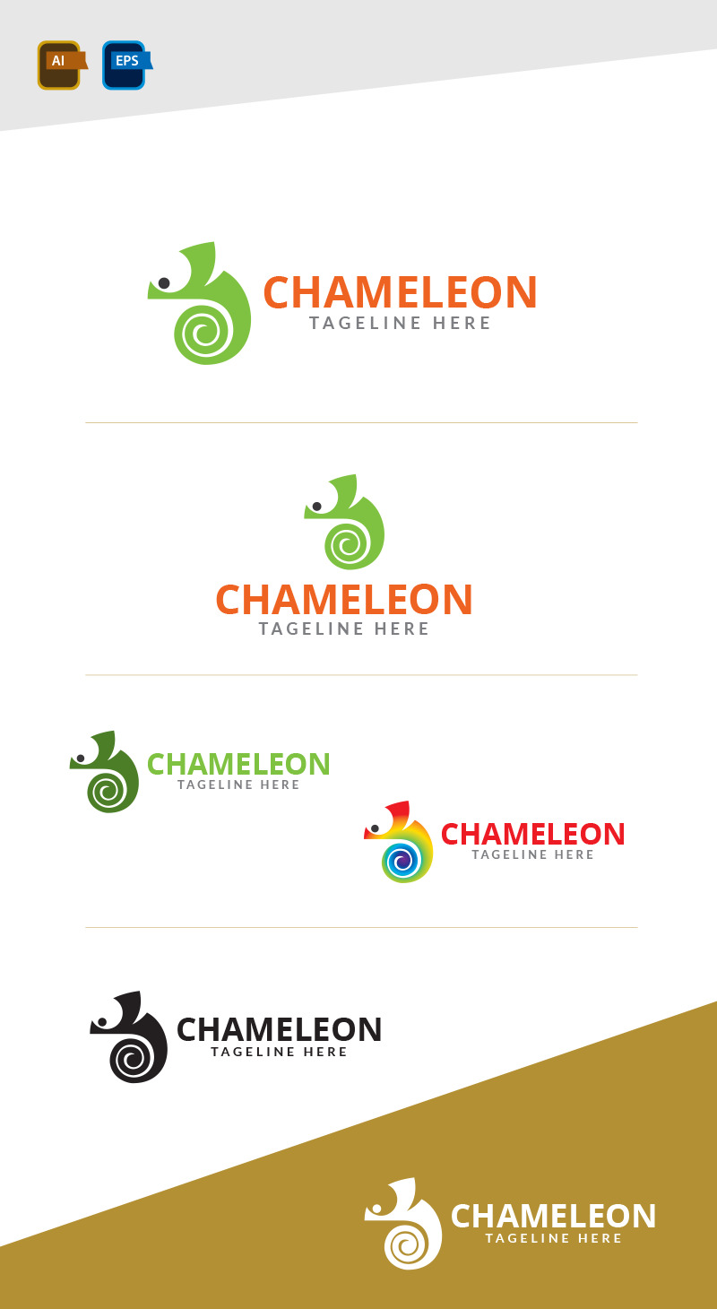 Ontwerpsjabloon voor kameleon groen logo - Features Image 1