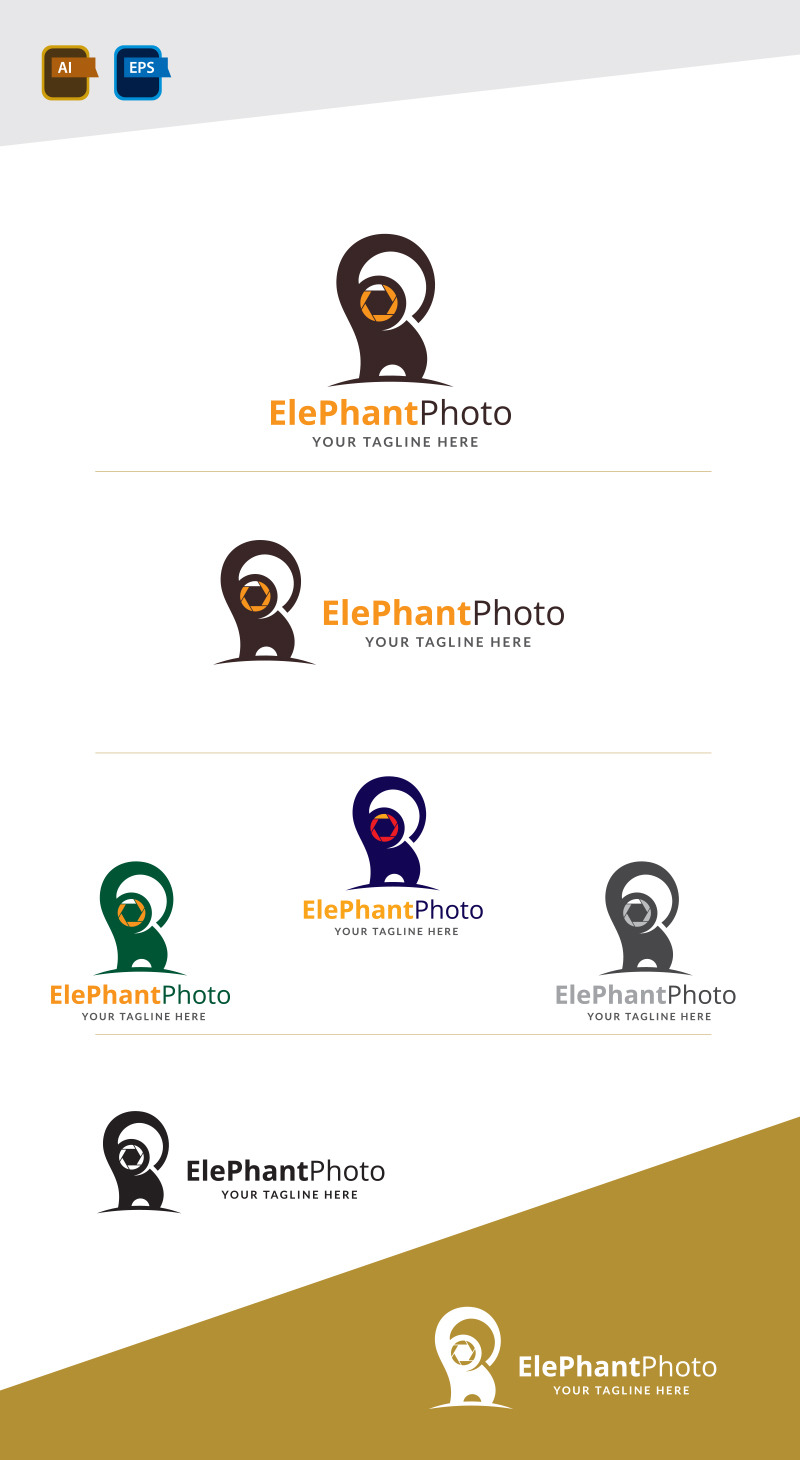 Modello di progettazione logo foto elefante - Caratteristiche Immagine 1
