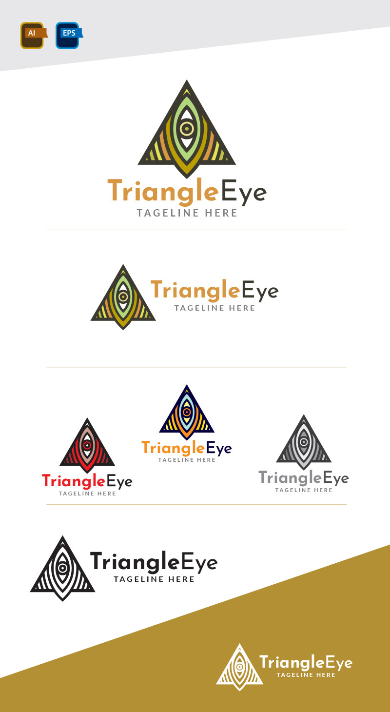 Plantilla de diseño de logotipo de ojo triangular - Características Imagen 1