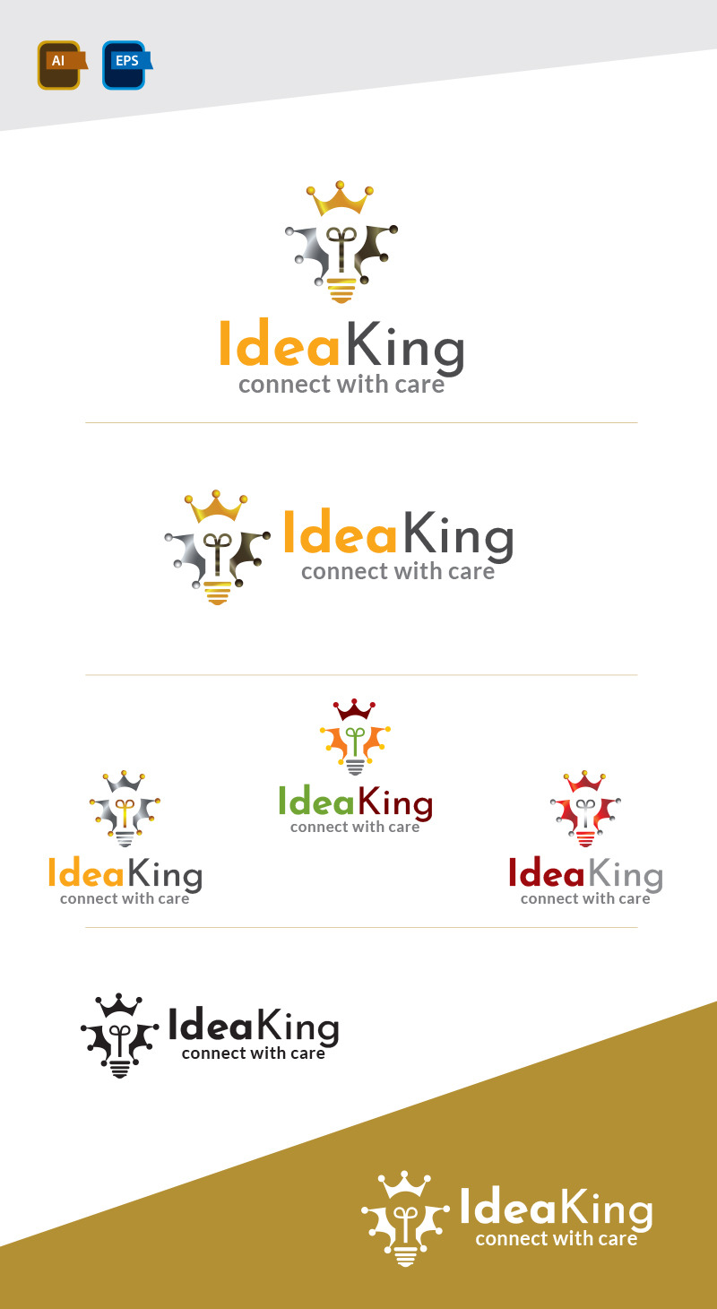 Modello di progettazione del logo Idea King - Caratteristiche Immagine 1