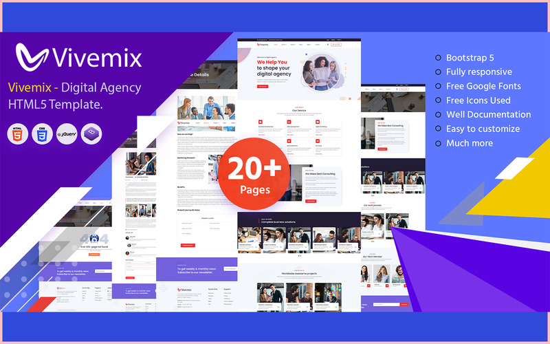 Vivemix - Modello HTML per agenzia digitale - Caratteristiche Immagine 1