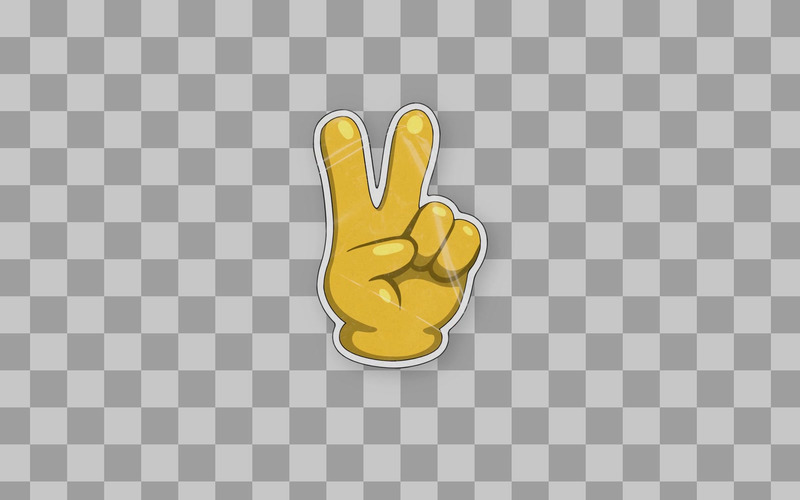 Gouden vredesteken handsticker - Features Image 1