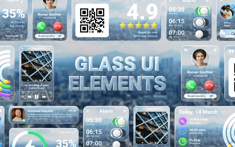 Liquid Glass UI Elements Overlays #540564 - TemplateMonster