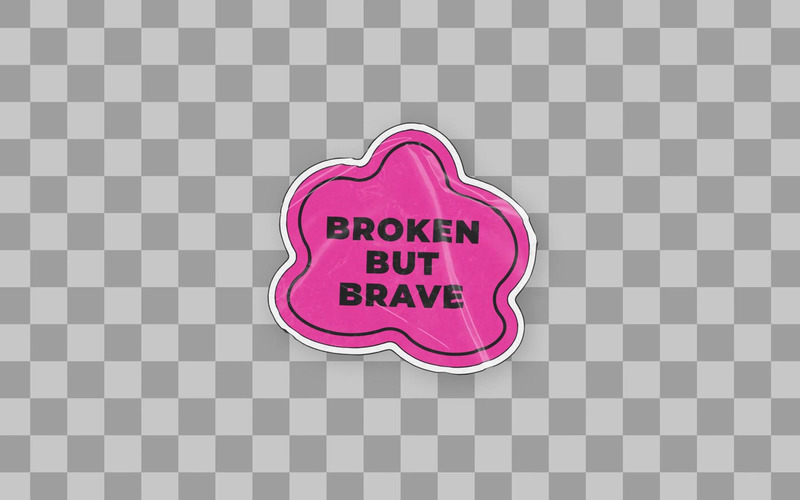 Geanimeerde sticker 'Broken But Brave' - MOGRT - Features Image 1